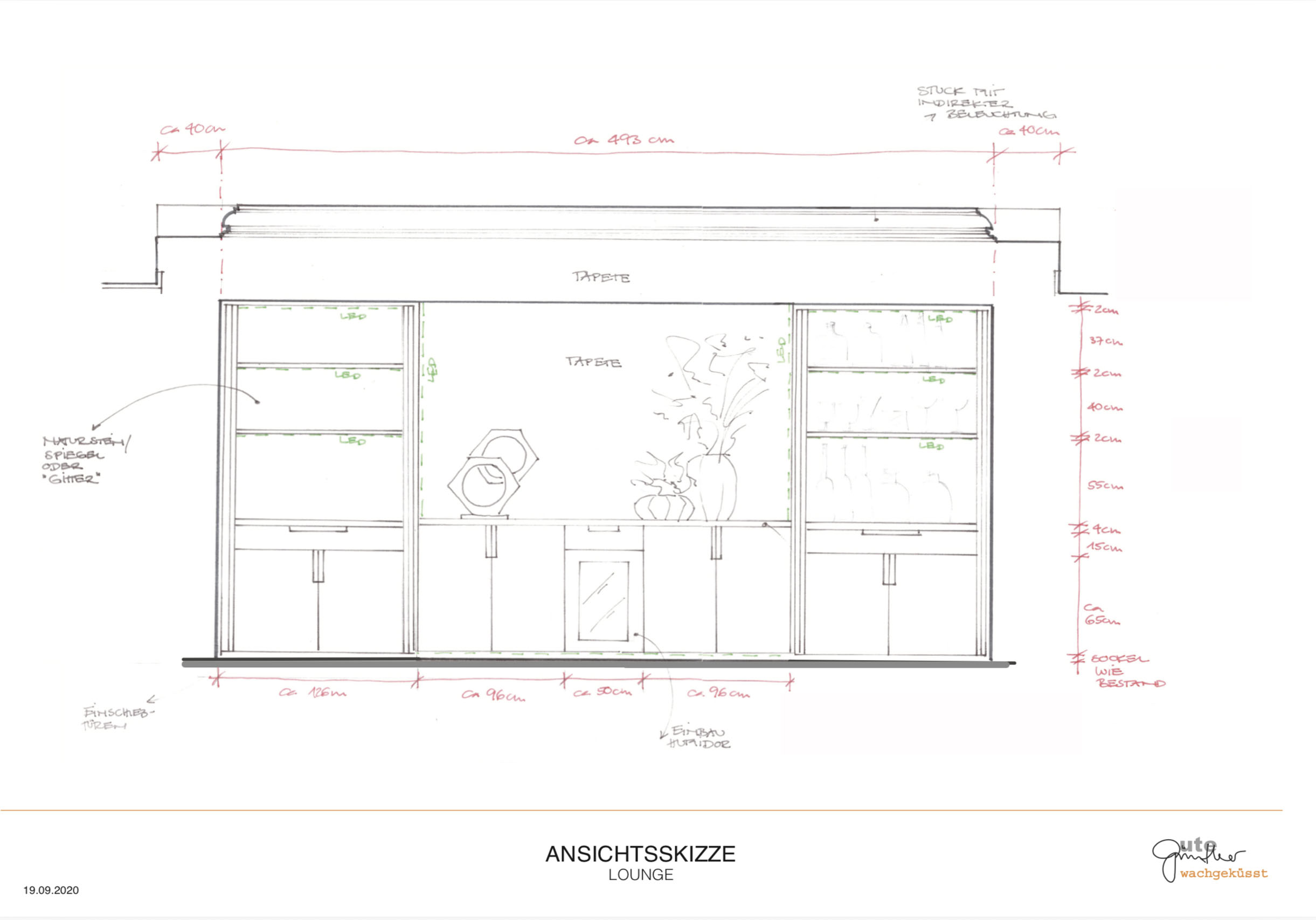 Lounge built-in design drawing