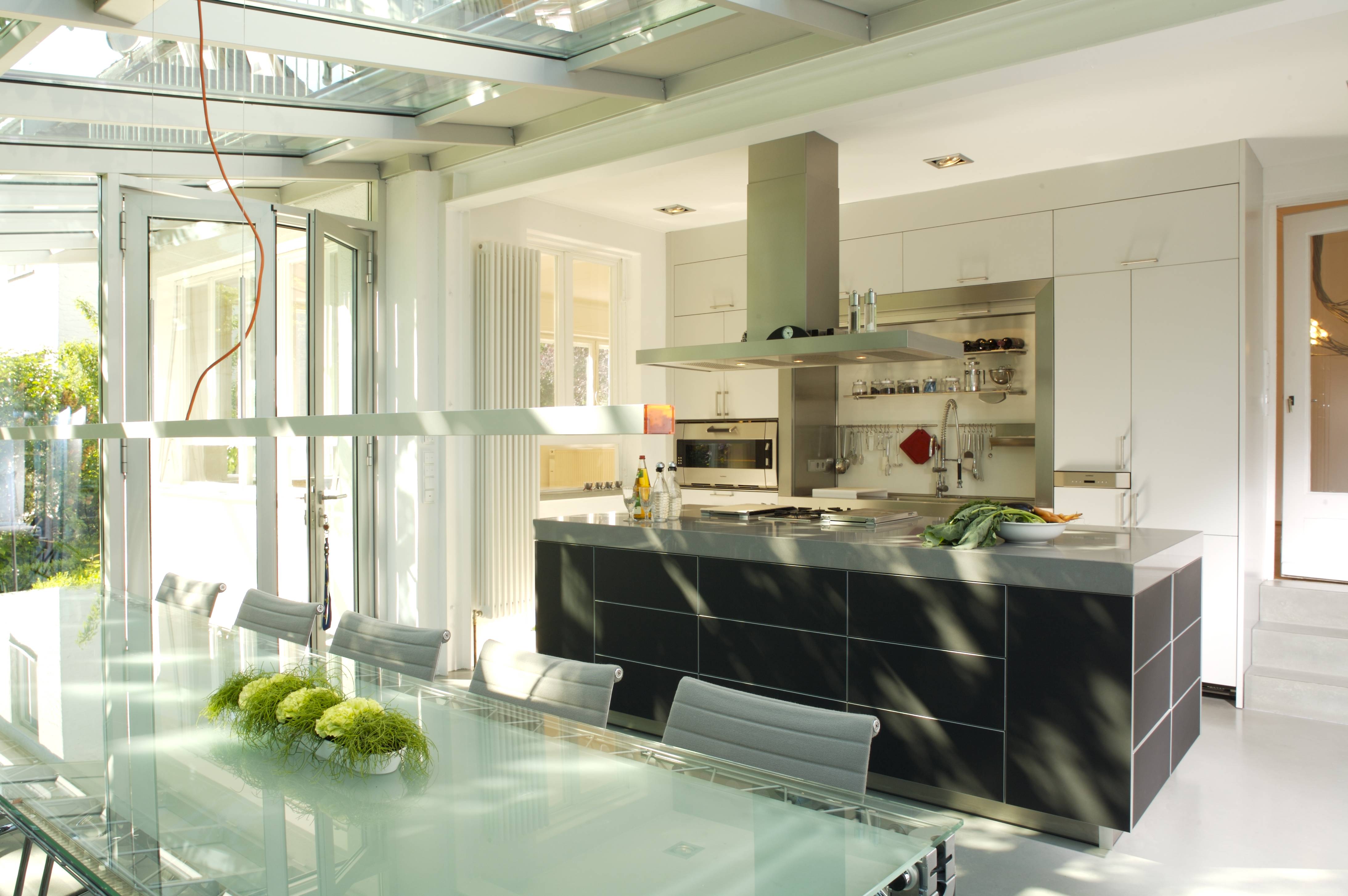 The Süß family home — the kitchen sink and work area