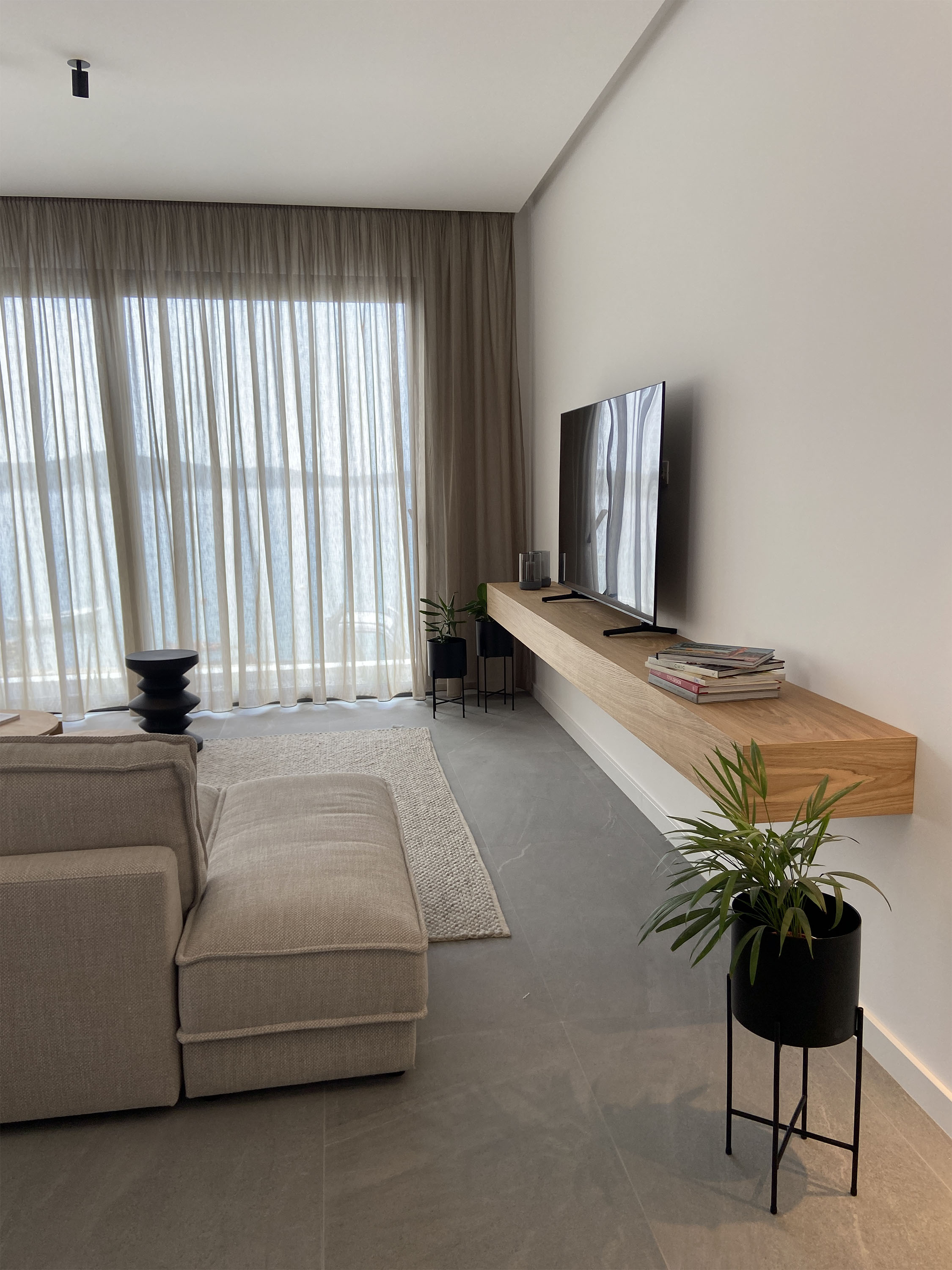 Completed living room — open to the Adriatic